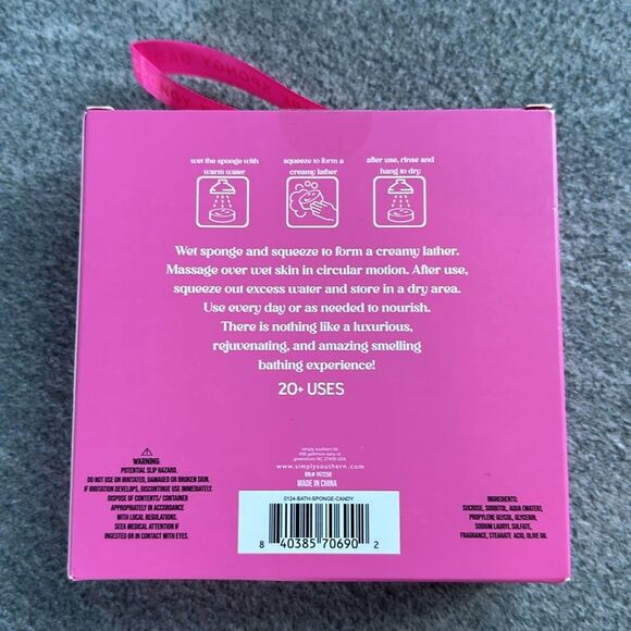 NIB Simply Southern Candy Apple Green Spongy Babe Body Cleanser Soap In Sponge - Picture 2 of 9